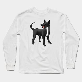 Dog - Xoloitzcuintli - Coated Black and White Long Sleeve T-Shirt